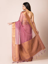 KAVVYA SOOTHING MAJENTA SOFT AND LIGHT WEIGHT BOLLYWOOD STYLE BENARASI ORGANZA WEAVING SILK SAREE - KAVVYA